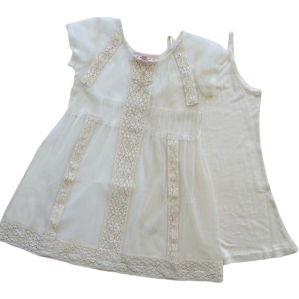 Mimi & Maggie Girls Victorian Lace Netting Dress